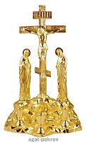 2.7.0686лп Подсвечник латунный в позолоте Голгофа