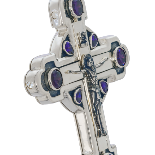 2.10.0575лр/1лр Крест наперсный в серебрении фото 4