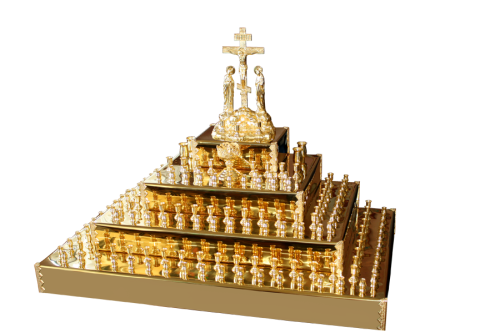 2.7.0933лж Крышка панихидного стола латунная (трехярусная)