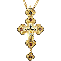 2.10.0286лп-2/1лп Крест латунный в позолоте с цепью