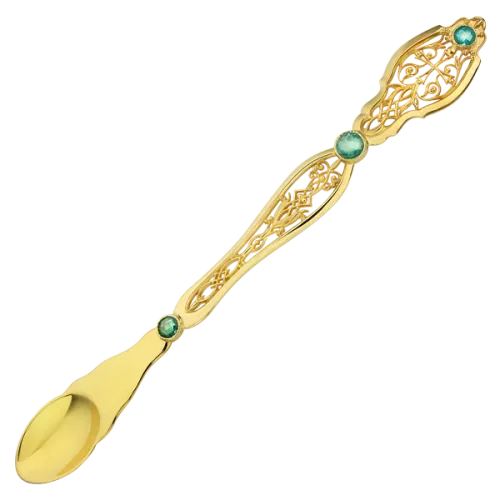 2.7.0433лп Лжица латунная в позолоте со вставками 2.7.0433лп Лжица латунная в позолоте со вставками