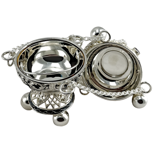 2.7.1163лр Кадило латунное в серебрении фото 2 2.7.1163лр Кадило латунное в серебрении фото 2