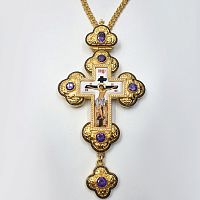 2.10.0286лп-2/1лп Крест латунный в позолоте с цепью