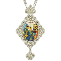 2.7.0670л-2/1л Панагия латунная со вставками и цепью