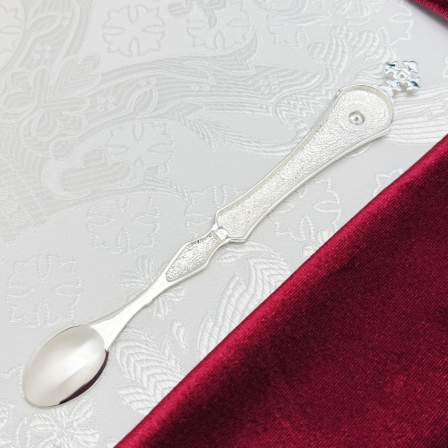 2.7.0783л Лжица латунная в серебрении со вставками фото 4