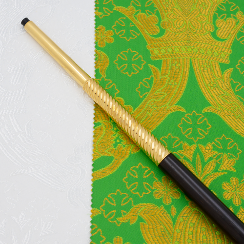 2.7.2444лпч Посох латунный с красными камнями в позолоте фото 3