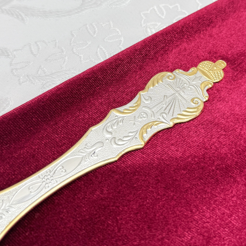 2.7.0005лф Лжица латунная с фрагментальной позолотой фото 4