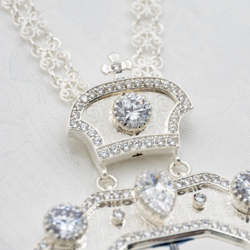 2.7.2163л-2/41л Панагия архиерейская латунная в серебрении фото 4