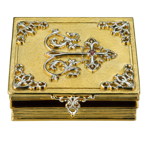 2.7.0544лп Коробочка латунная для хранения святыни в позолоте 2.7.0544лп Коробочка латунная для хранения святыни в позолоте