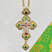 2.10.0286лпр-2/1лп Крест латунный в позолоте с цепью