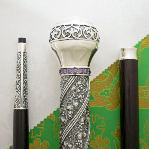 2.7.2800лрч Посох латунный с акрилом в серебрении фото 6 2.7.2800лрч Посох латунный с акрилом в серебрении фото 6