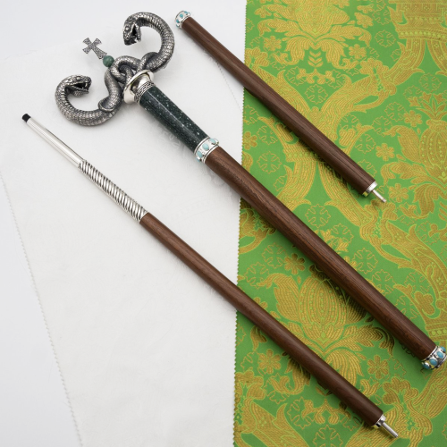 2.7.2443лнрч Жезл латунный в серебрении с натуральными камнями фото 4 2.7.2443лнрч Жезл латунный в серебрении с натуральными камнями фото 4