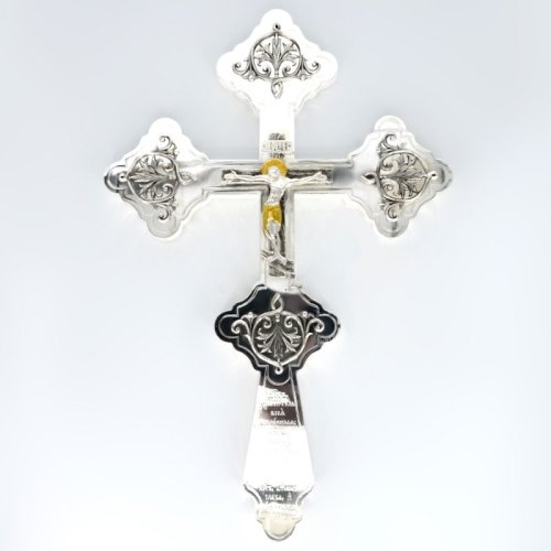 2.7.0541л Крест Напрестольный латунный с фрагментальной позолотой и оксидированным рас 2.7.0541л Крест Напрестольный латунный с фрагментальной позолотой и оксидированным рас