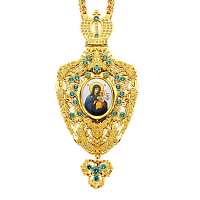 2.7.0078лп-2/1лп Панагия латунная в позолоте и с цепью