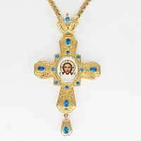 2.10.0344лп-2/1лп Крест наперсный в позолоте с цепью