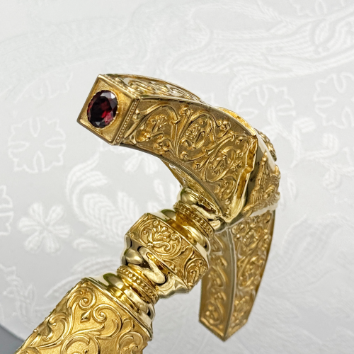 2.7.2002лп Посох латунный со вставками в позолоте фото 12