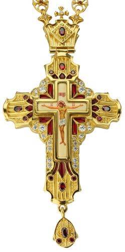2.10.0106лп-2/44лп Крест латунный в позолоте с цепью