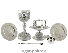 2.7.0893кл-18-К/7 Евхаристический набор комбинированный на 0,5 л в серебрении на 7 предметов