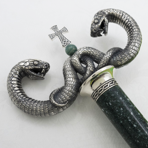 2.7.2443лнрч Жезл латунный в серебрении с натуральными камнями фото 6 2.7.2443лнрч Жезл латунный в серебрении с натуральными камнями фото 6