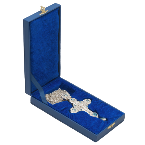 2.10.0575л/1л Крест наперсный в серебрении фото 2 2.10.0575л/1л Крест наперсный в серебрении фото 2