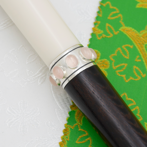 2.7.2444лнрч Посох латунный с натуральными камнями в серебрении фото 5