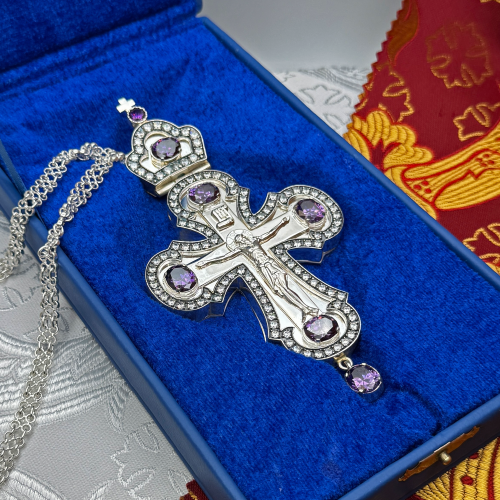 2.10.0583лр/63л Крест наперсный в серебрении фото 2