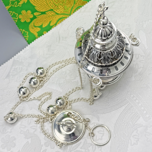 2.7.2640лр Кадило латунное с патинированием в серебрении фото 3 2.7.2640лр Кадило латунное с патинированием в серебрении фото 3