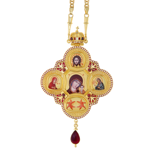 2.7.2632лнпэ-2/1лп Панагия в позолоте с эмалью фото 9 2.7.2632лнпэ-2/1лп Панагия в позолоте с эмалью фото 9