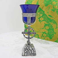 2.7.2712лр Лампада напрестольная латунная с патинированием в серебрении