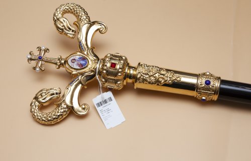 2.7.1480лп Жезл латунный со вставками в позолоте фото 10 2.7.1480лп Жезл латунный со вставками в позолоте фото 10