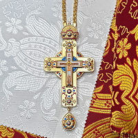 2.10.0484лпэ-2/1лп Крест наперсный в позолоте с эмалью