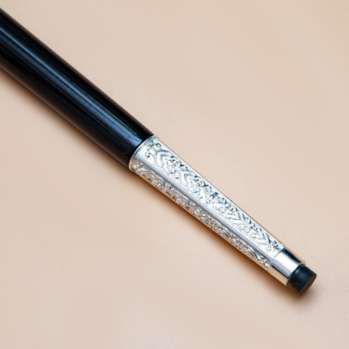 2.7.1582л Жезл латунный с голубыми камнями в серебрении фото 5