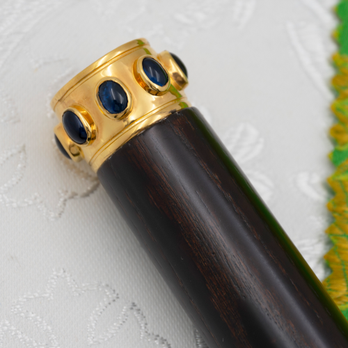 2.7.2444лпч Посох латунный с синими камнями в позолоте фото 4 2.7.2444лпч Посох латунный с синими камнями в позолоте фото 4