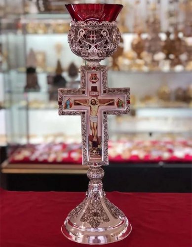 2.7.1386л-2 Лампада латунная с принтами и со вставками 2.7.1386л-2 Лампада латунная с принтами и со вставками