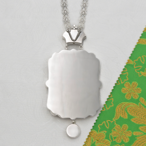 2.7.2163л-2/41л Панагия архиерейская латунная в серебрении фото 2