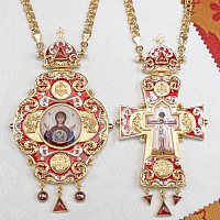 2.7.2265лнпэ-2/113лп-К Архиерейский наперсный комплект с натуральными камнями