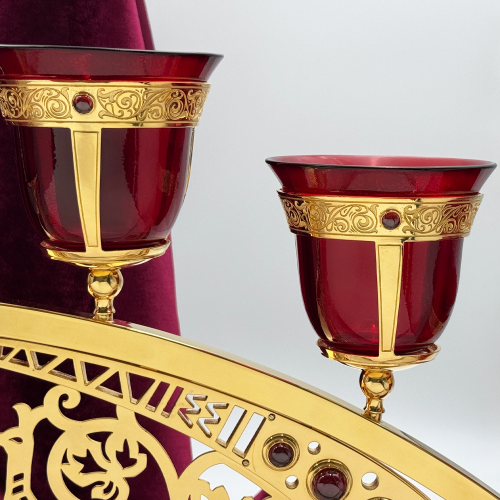 2.7.2603лп Семисвечник латунный в позолоте фото 4