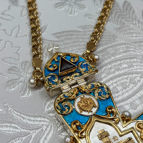 2.10.0542лнфэ/113лп Крест наперсный с жемчугом фото 3