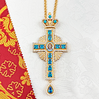 2.10.0069лп-1/1лп Крест латунный в позолоте с вставкой финифть