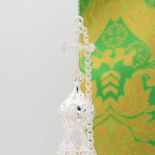 2.7.1097л Кадило латунное в серебрении фото 6