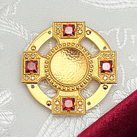 2.7.2813лп-32 Мощевик латунный в позолоте со вставками