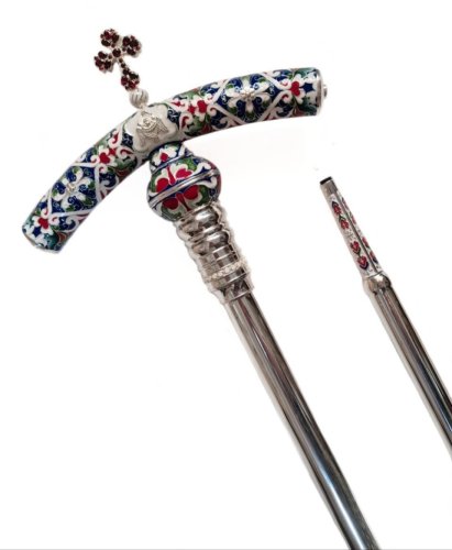 2.7.1739лэ-4 Жезл латунный с эмалью в серебрении фото 2 2.7.1739лэ-4 Жезл латунный с эмалью в серебрении фото 2