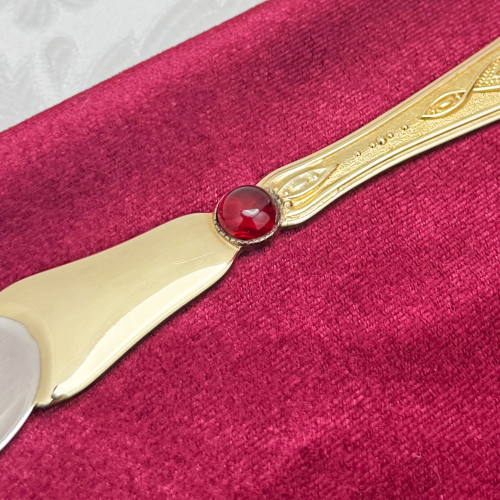 2.7.0176клп Лжица латунная комбинированная в позолоте со вставками фото 3 2.7.0176клп Лжица латунная комбинированная в позолоте со вставками фото 3