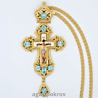 2.10.0180лп-2/1лп Крест латунный в позолоте с цепью