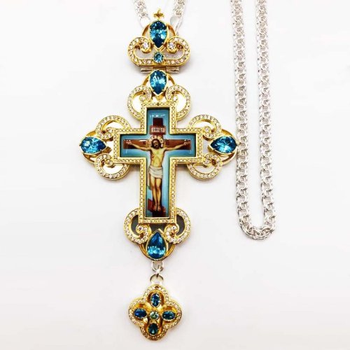 2.10.0290лф-2/1л Крест наперсный с украшениями и цепью 2.10.0290лф-2/1л Крест наперсный с украшениями и цепью