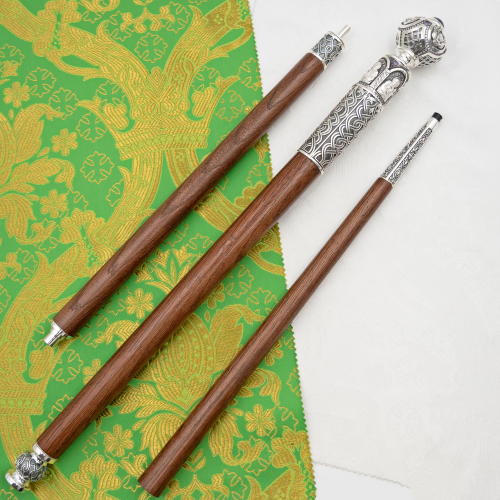 2.7.2016лр Посох латунный с фиолетовыми камнями в серебрении фото 6 2.7.2016лр Посох латунный с фиолетовыми камнями в серебрении фото 6