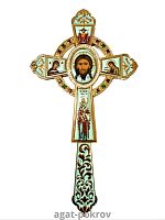 2.7.2108лпэ-2 Крест напрестольный латунный со вставками в позолоте