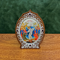 2.78.0945л Икона настольная в серебрении - Воскресение Христова Сошествие Христа во ад