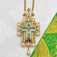 2.10.0426лпэ-2/1лп Крест наперсный в позолоте с эмалью