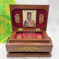 2.7.0412лп/404лп Ковчег для мощей из дерева со вставками в позолоте 